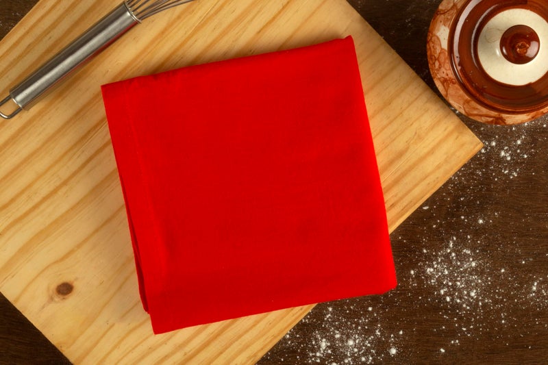 DG Collections 100% Cotton Flour Sack Towels â€“ 12 Pack, 27x27 Inches, Red, Lint-Free, Pre-Washed, Hemmed Edges â€“ Reusable Kitchen Towels for Cleaning, Embroidery, Printing & Crafts - Red - Image 3